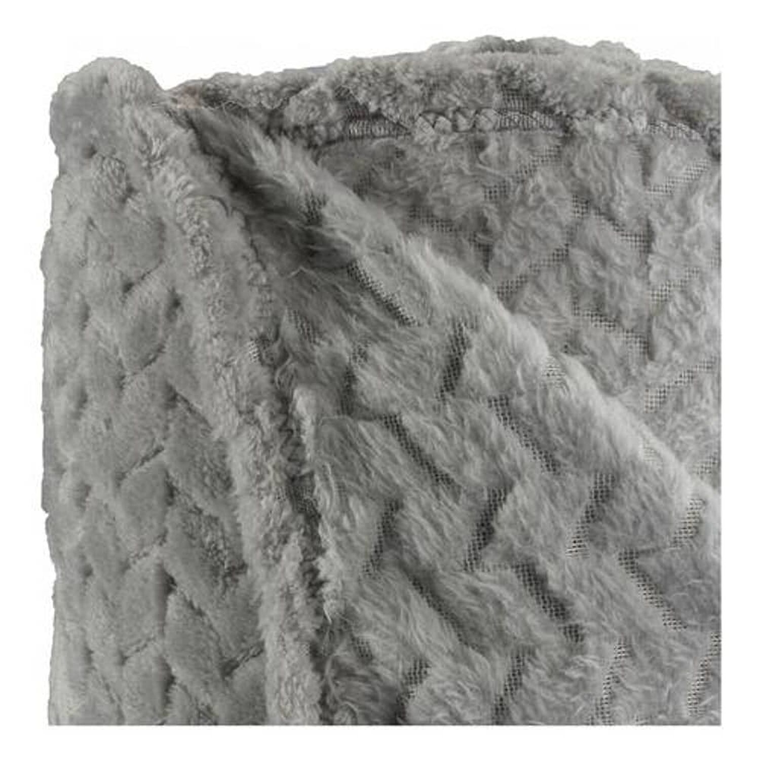 Frazada Andes Jacquard Flannel Gris 1.5 Plaza image number 4.0