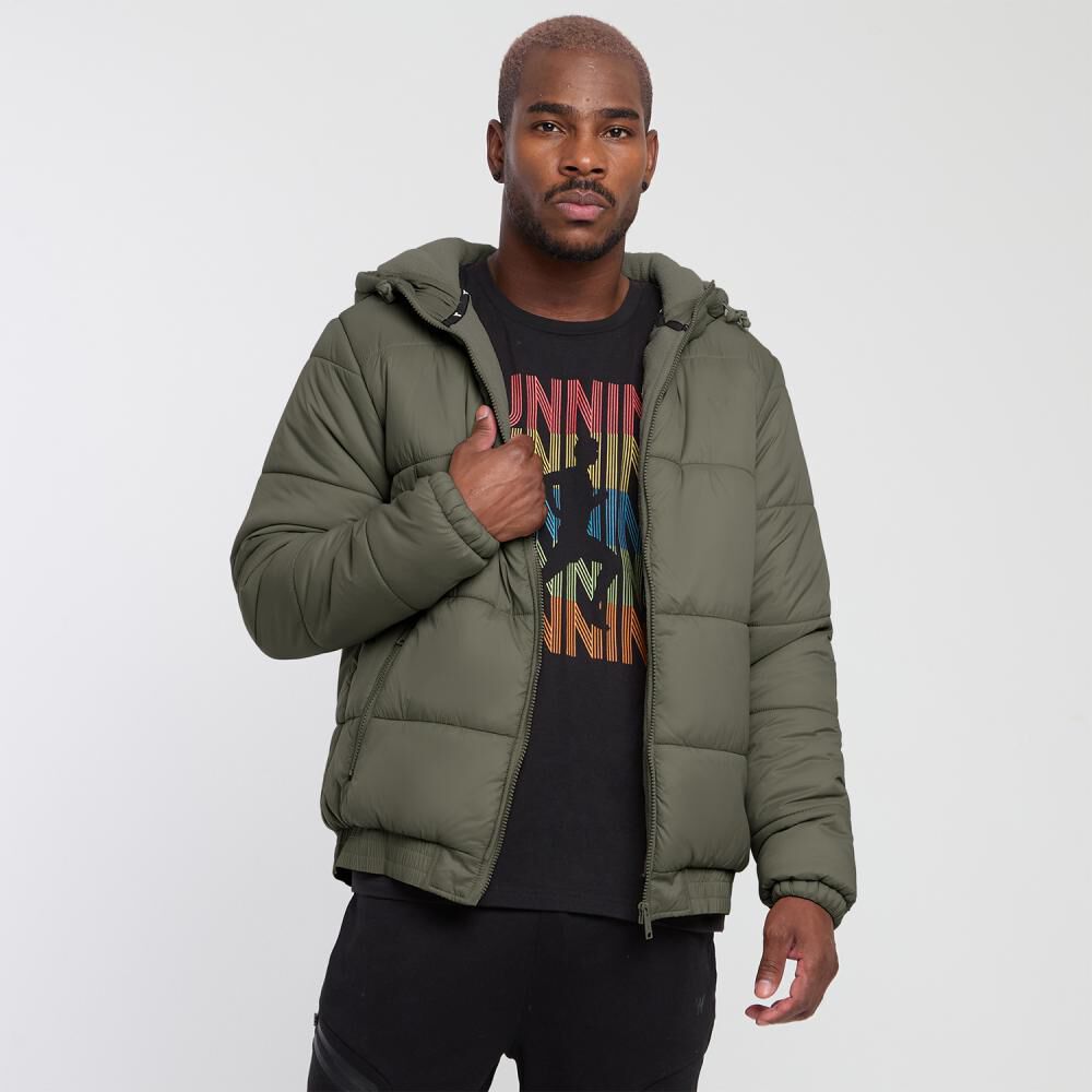 Parka Deportiva Lisa Regular Cuello Alto Con Capucha Hombre Wetland image number 0.0