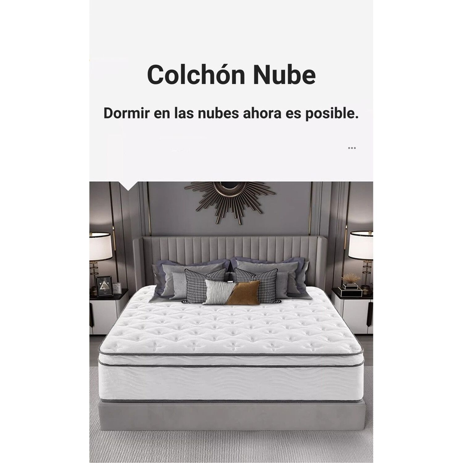 Colch&oacute;n King Comprimido Nube Pocket 180x200x30cm Lubabycas image number 1.0
