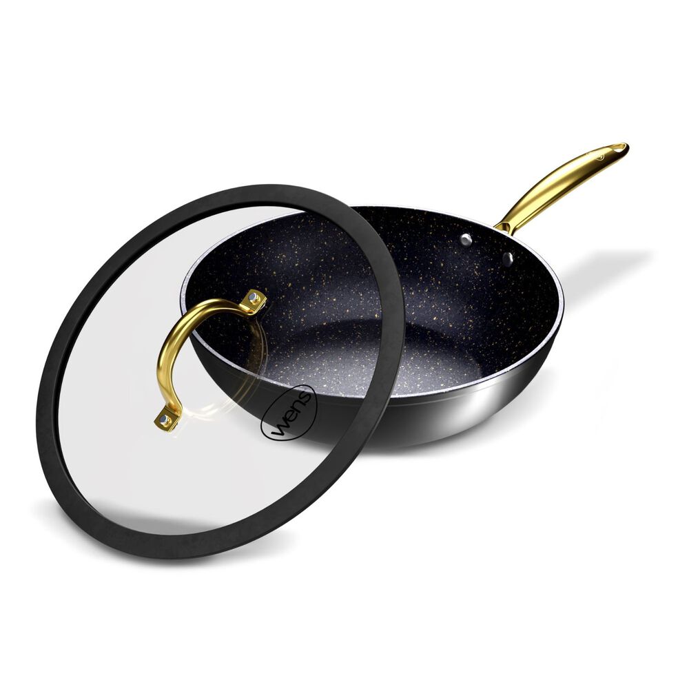 Wok Wens Golden Series 28cm Acero Inoxidable Tapa De Vidrio image number 2.0