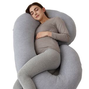 Cojin Almohada Maternal Gris Pre Y Post Natal Funda Extra Suave