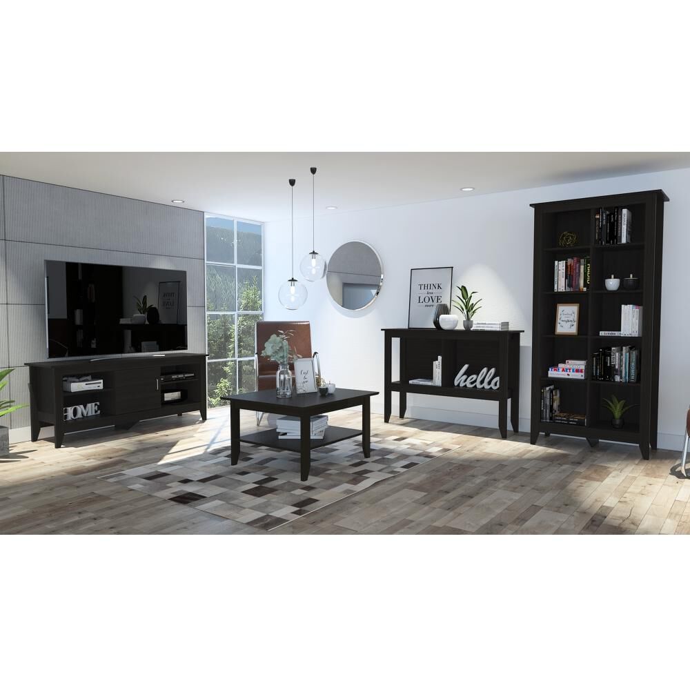 Rack Tv 65" + Librero + Arrimo + Mesa De Centro Essential - Wengue Tuhome image number 0.0