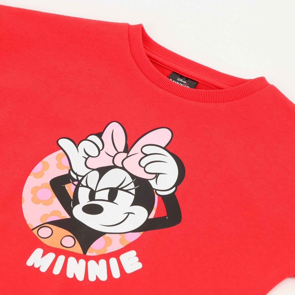 Poler&oacute;n Cerrado Ni&ntilde;a Rojo Cara Minnie Disney image number 2.0