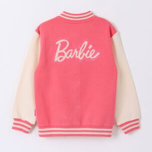 Chaqueta Ni&ntilde;a College Bomber Logo Barbie Rosado Barbie