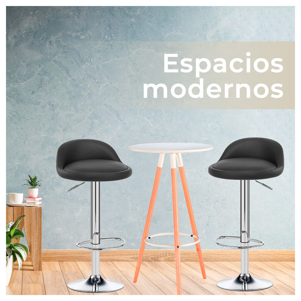 Pack 2 Silla Piso Bar Taburete Negro image number 3.0