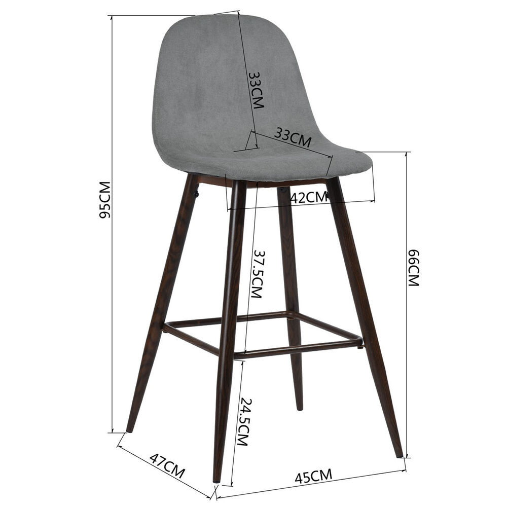 Pack 2 Pisos De Bar Con Patas De Metal Gris image number 2.0