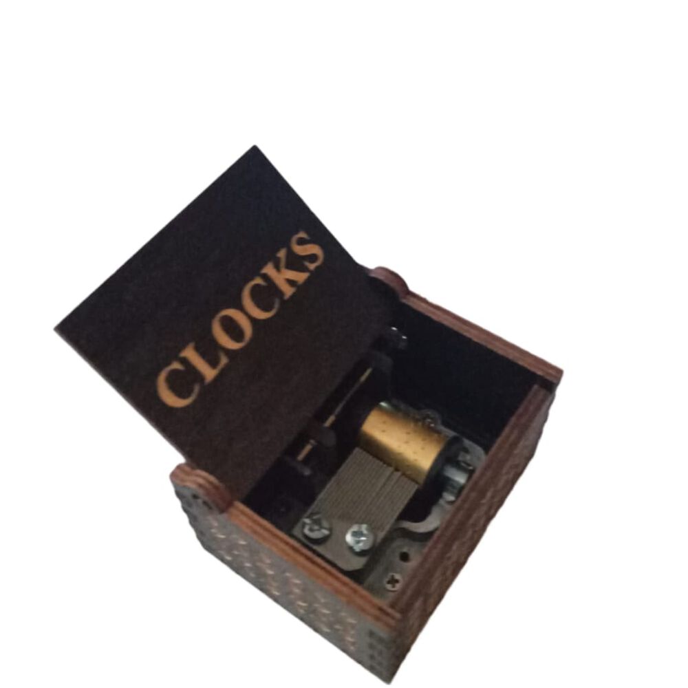Caja Musical Coldplay Clocks De Madera image number 1.0