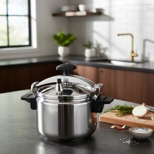 Olla Presi&oacute;n Clasica Acero Inoxidable Marmicoc 6 Litros Cromada