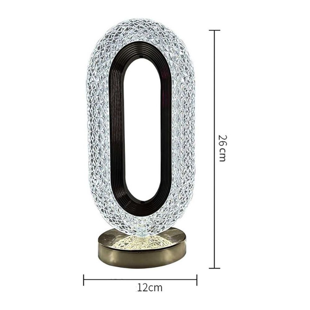 Lámpara De Mesa Led De Cristal Recargable Usb Decorativa image number 1.0