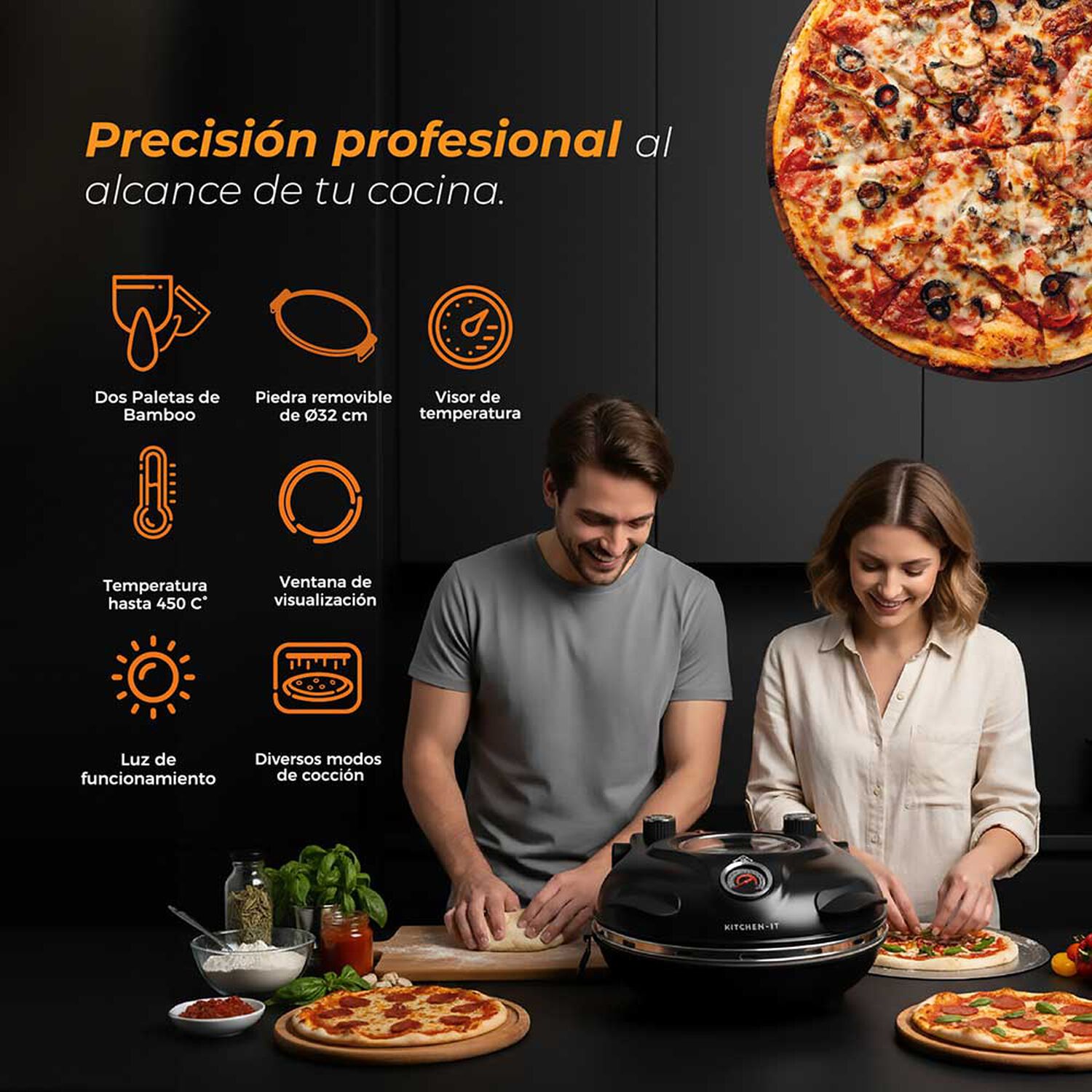 Horno Pizza A La Piedra Black Edition Kitchen-it image number 5.0