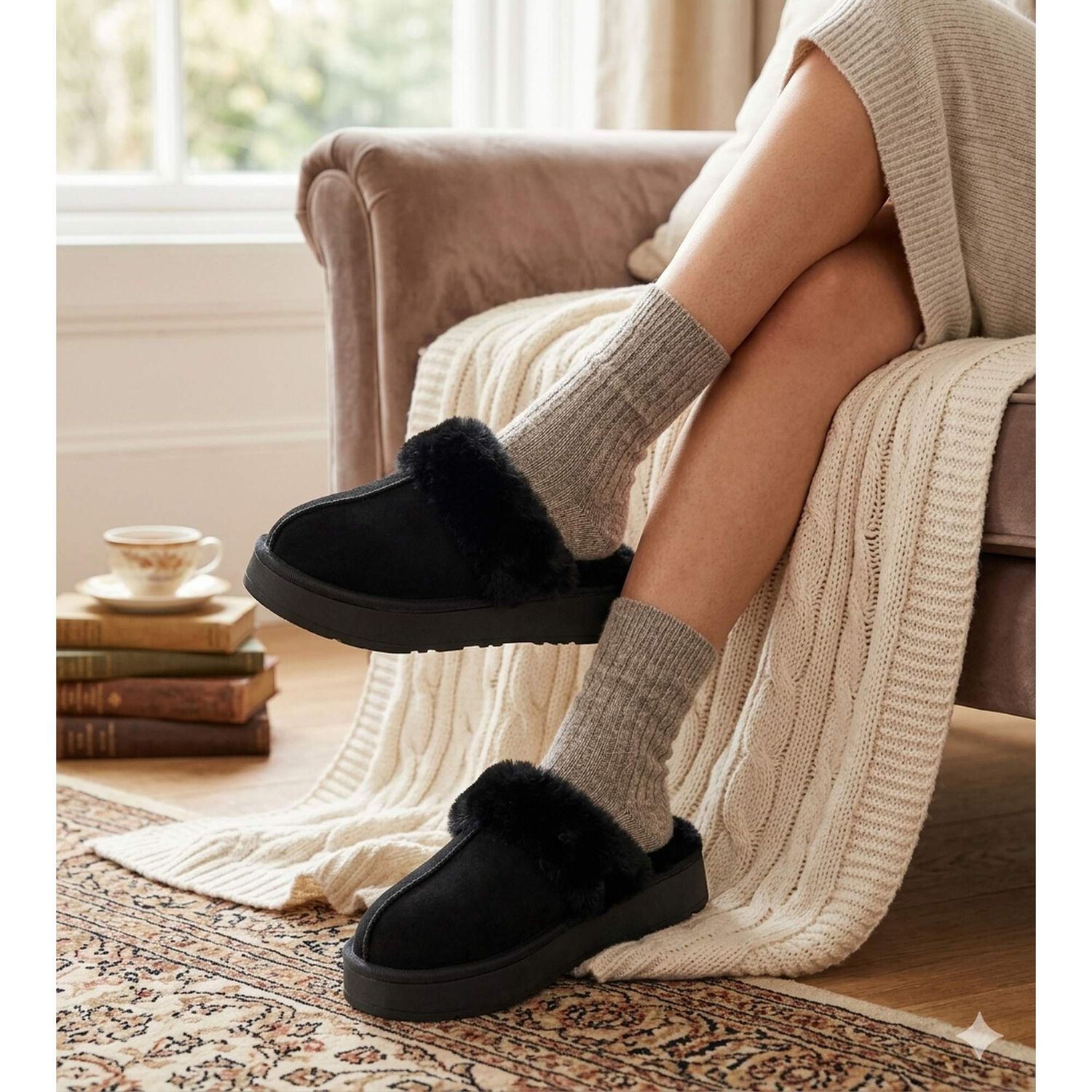 Pantufla Cabrit Negro Passer image number 4.0