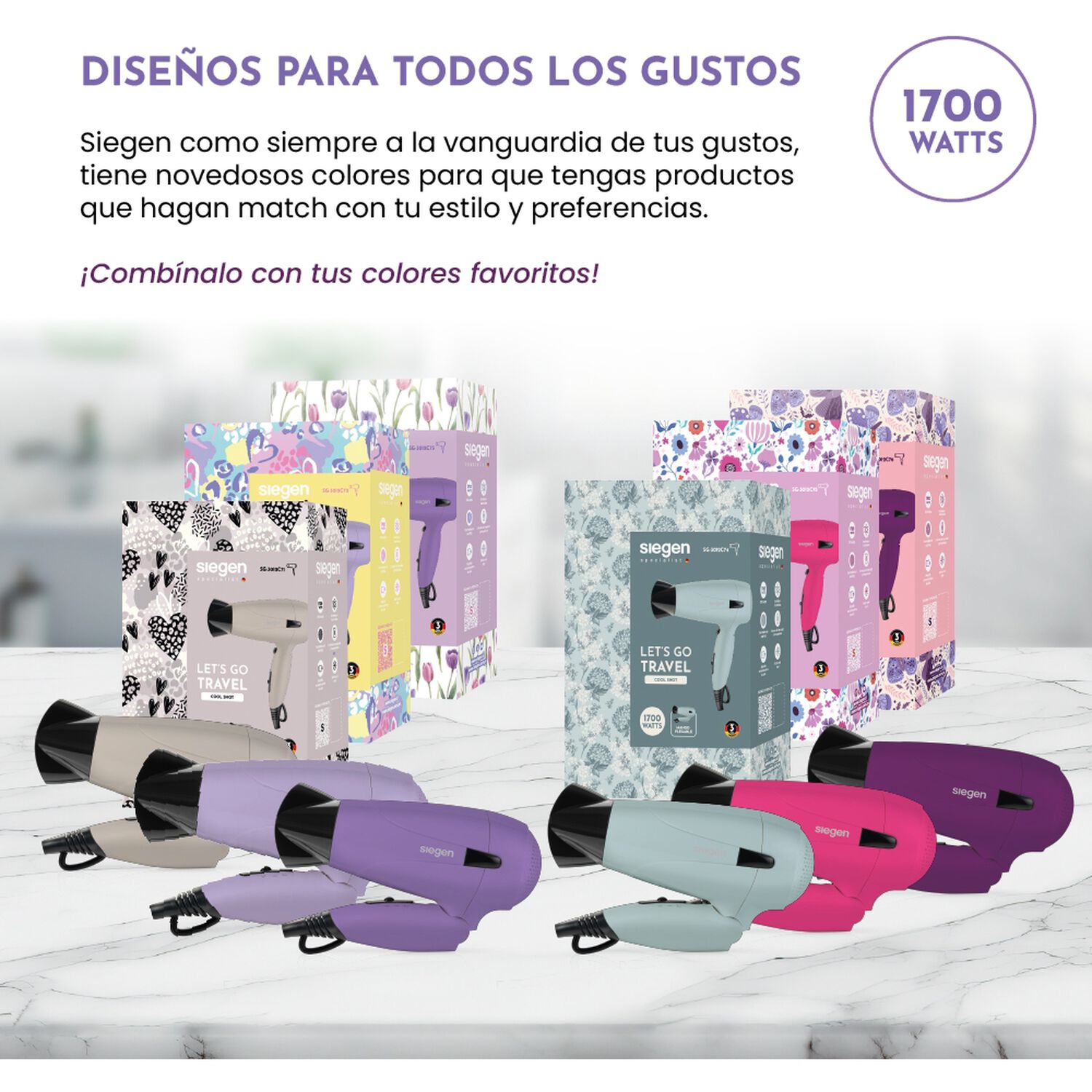 Secador De Pelo Siegen Let's Go Travel SG-3012C71 image number 5.0