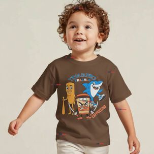 Polera Brainrots 100% Algodón Manga Corta Niño Tralalero Marrón