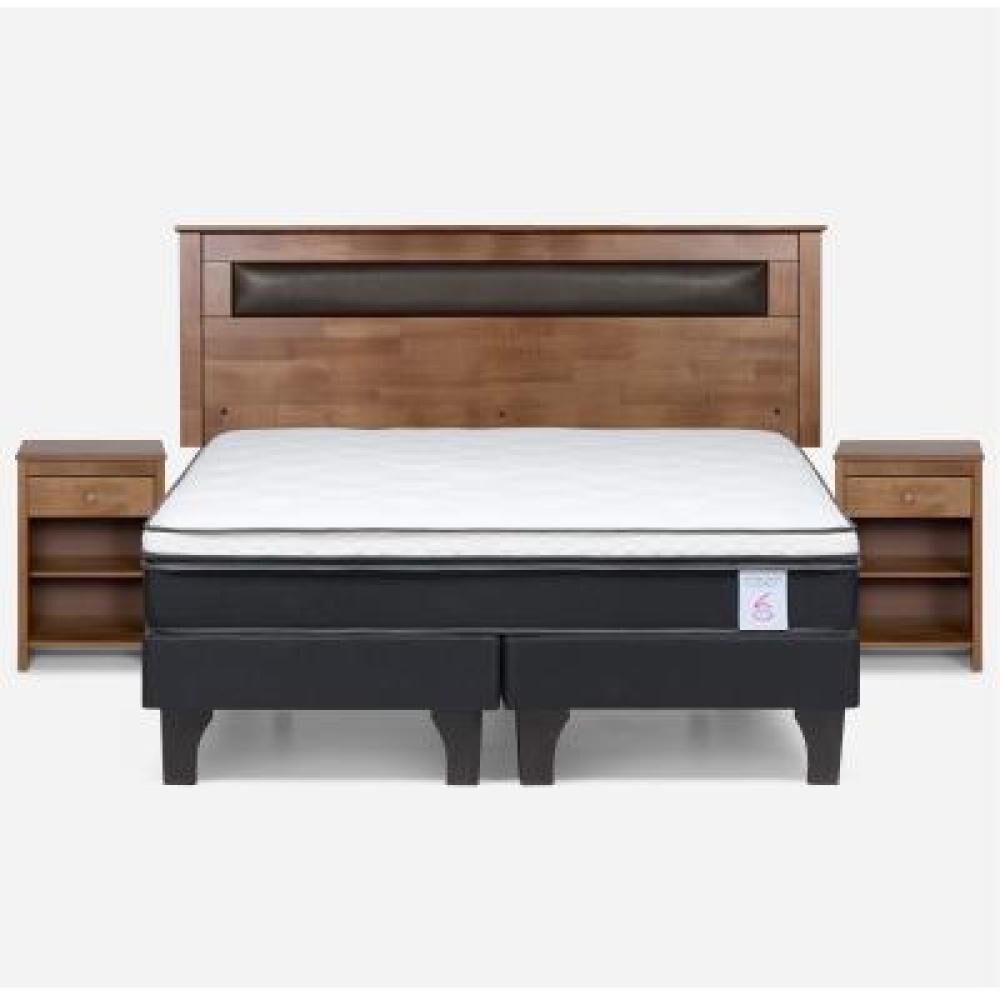 Cama Europea Rosen New Style 6 / King / Base Dividida + Set De Maderas image number 8.0