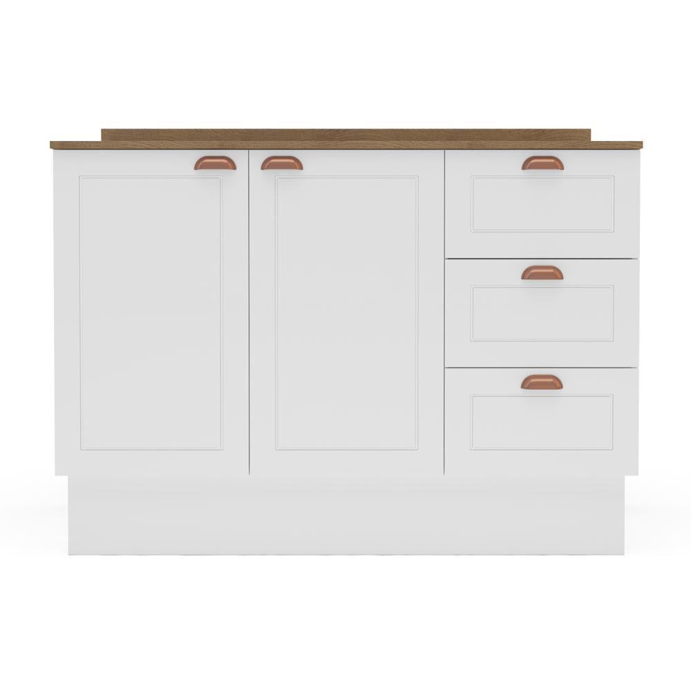 Mueble De Cocina Base Vekkahome Perola 2puertas 3cajones Blanco/caf&eacute; image number 1.0