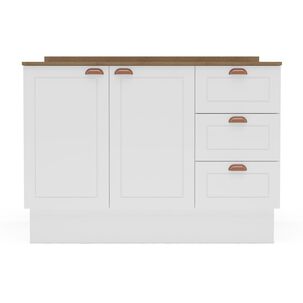 Mueble De Cocina Base Vekkahome Perola 2puertas 3cajones Blanco/caf&eacute;