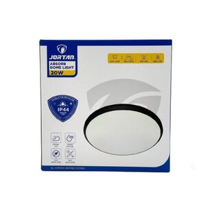 L&aacute;mpara De Techo Plaf&oacute;n Led 20w Luz Blanca Redonda Ip44 Negro