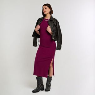 Vestido Jersey Largo Sin Mangas Cuello Redondo Mujer Rolly Go