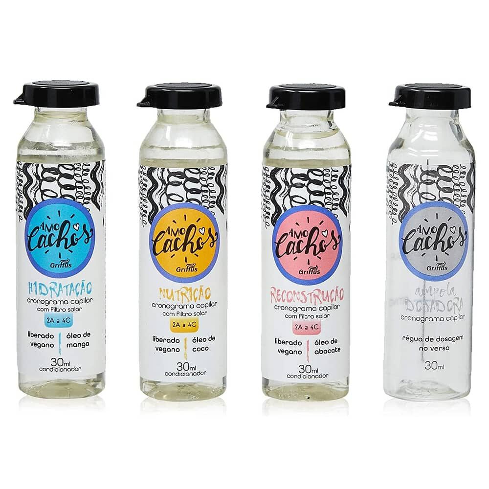 Kit Cronograma Capilar Amo Cachos 3x30ml Griffus image number 1.0