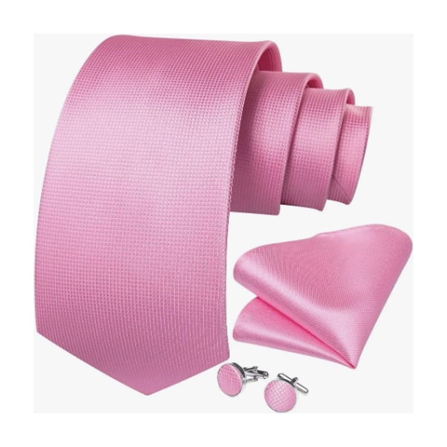 Corbatas Seda Hombres, Pa&ntilde;o Y Colleras Rosa image number 1.0