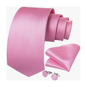 Corbatas Seda Hombres, Pa&ntilde;o Y Colleras Rosa