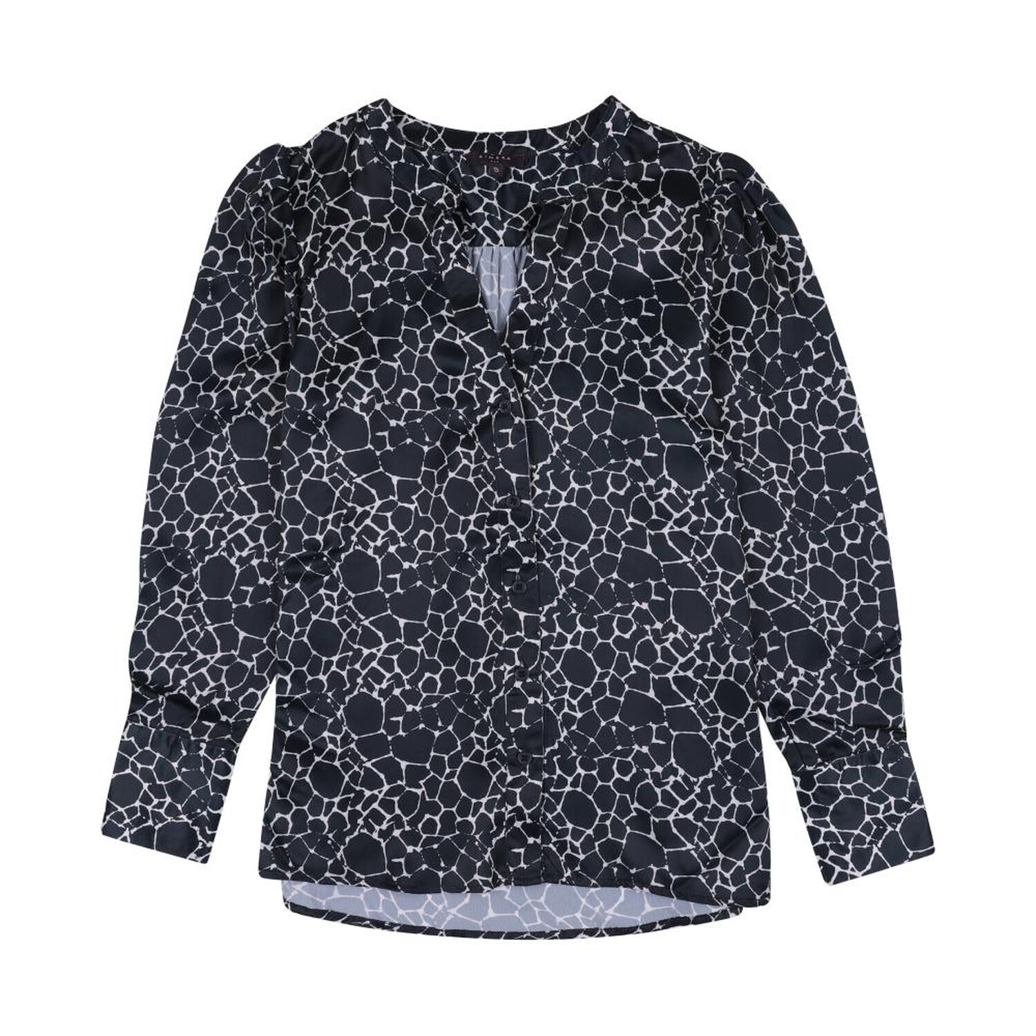 Blusa Estampada Manga Larga Cuello Camiero Mujer Kimera image number 0.0