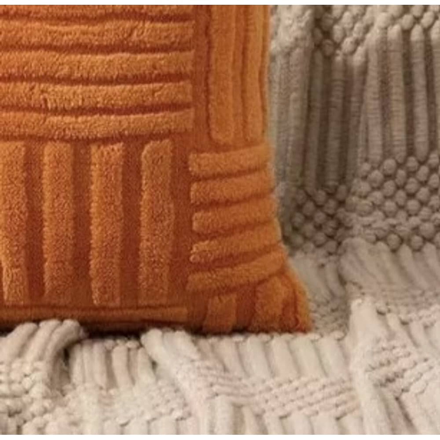 Funda Para Cojin Peludo Plush Medida 45x45cm Decoracion Naranja image number 1.0