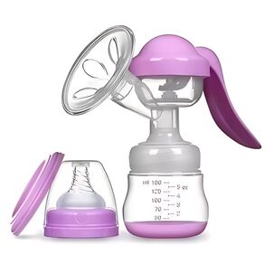 Extractor De Leche Manual Chupete Mamadera 17cm Rosa