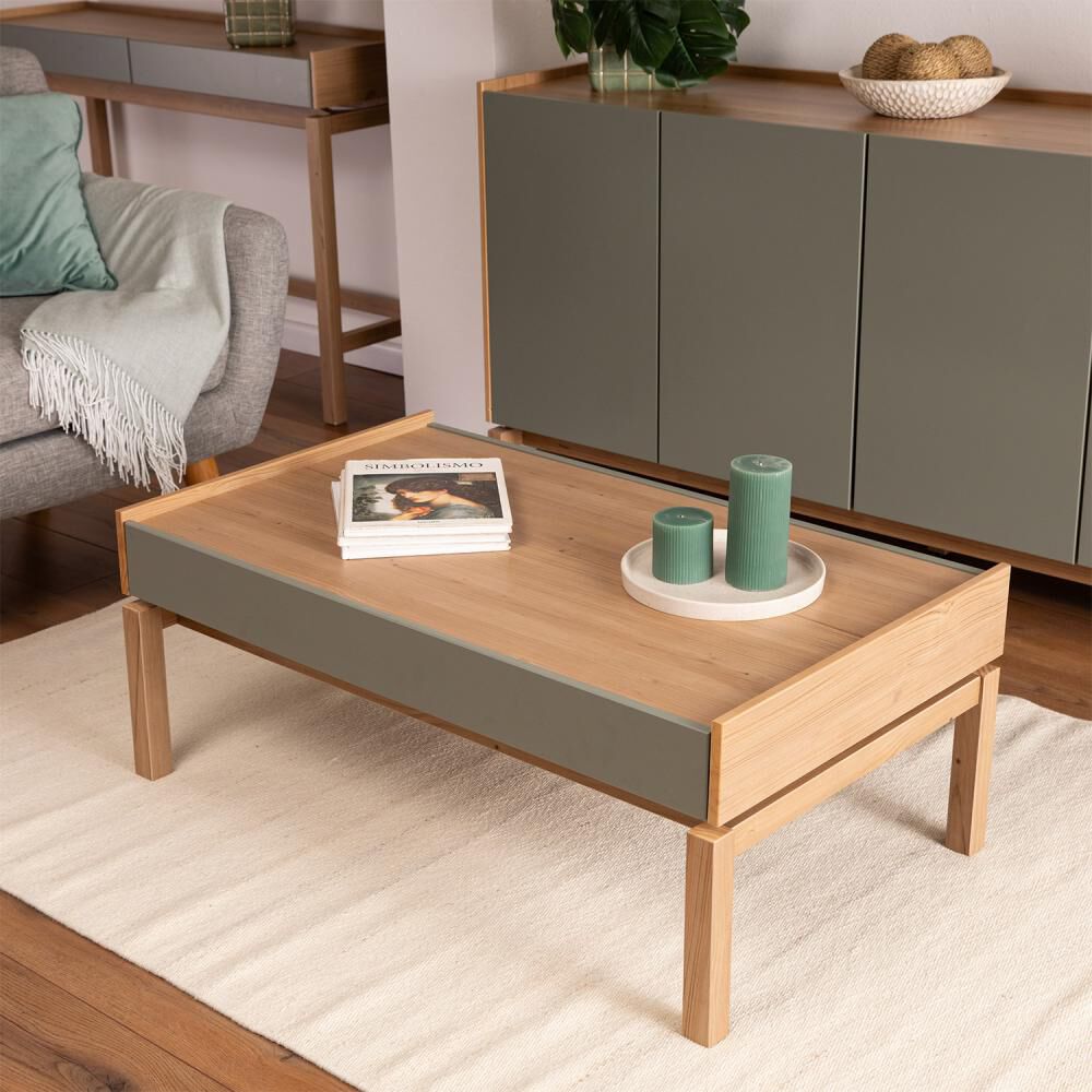 Mesa De Centro Barcelona 1 Caj&oacute;n Verde-roble image number 9.0