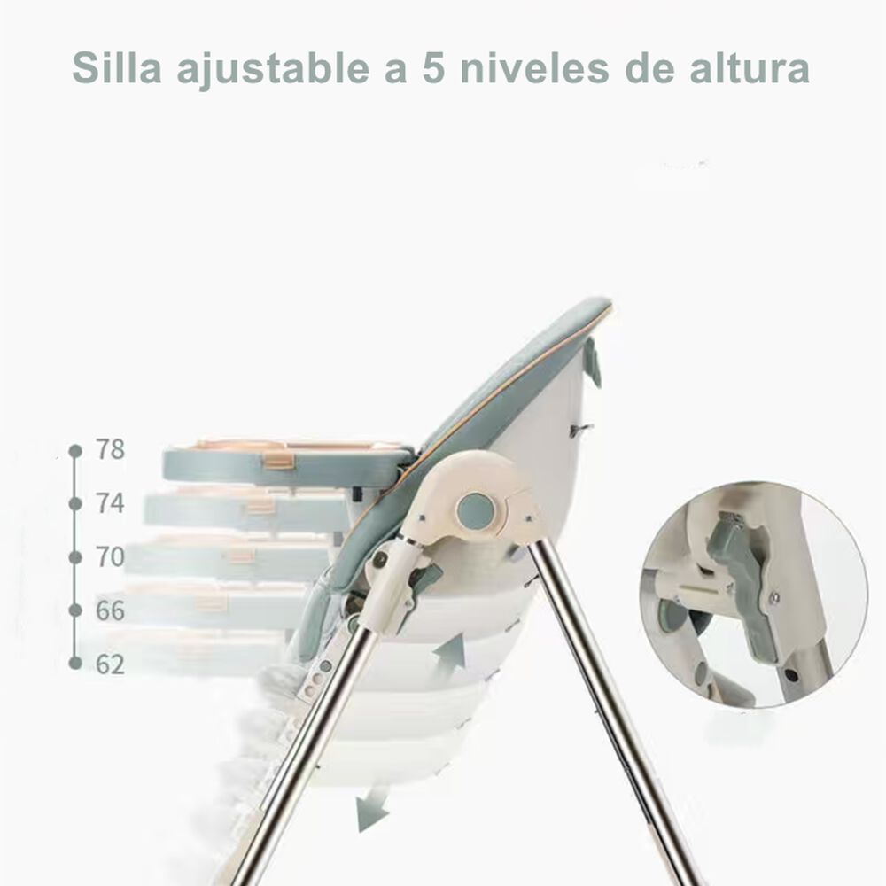 Silla De Comer Reclinable Y Plegable Crema Lubabycas image number 3.0