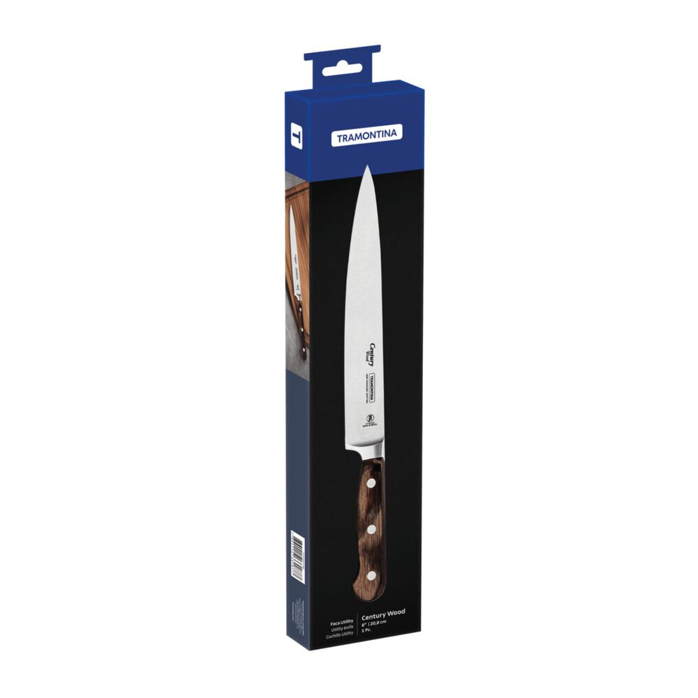 Cuchillo Century Wood Hoja Acero Inoxidable Utility Tramontina 8 Pulga image number 3.0