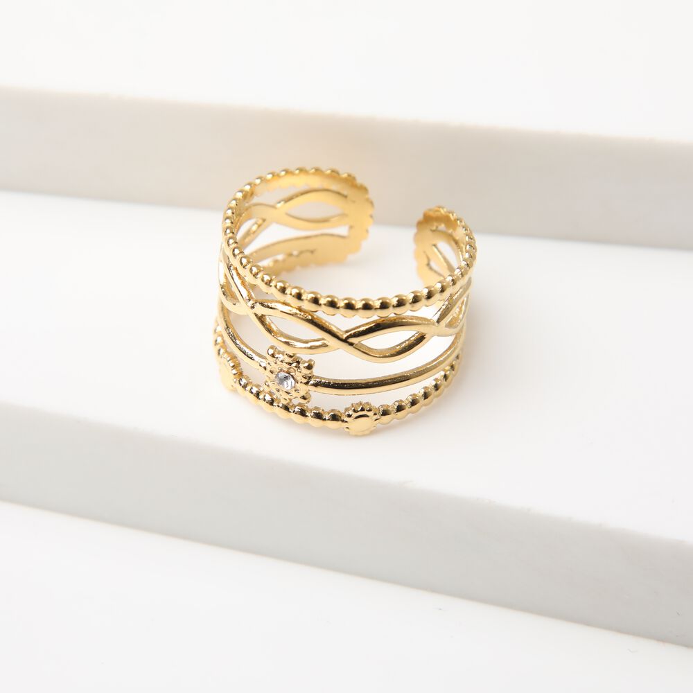 Anillo 19v69 Dorado Mujer Str445 image number 0.0
