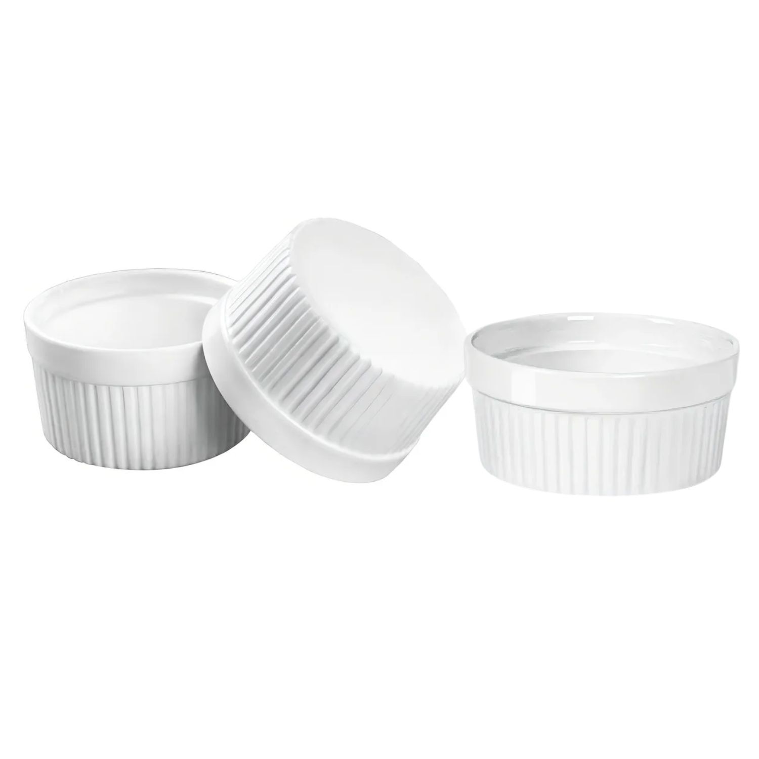 Set 3 Pocillos Ramekin Ceramica Blanco 6cm Cocina Horno image number 0.0