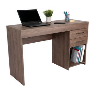 Escritorio Fm Con 2 Cajones Café Oscuro 75x120x45,7 Cm