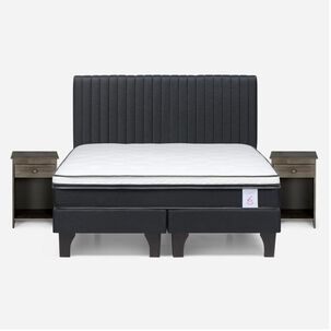 Cama Europea Rosen New Style 6 / 2 Plazas / Base Dividida + Set De Maderas