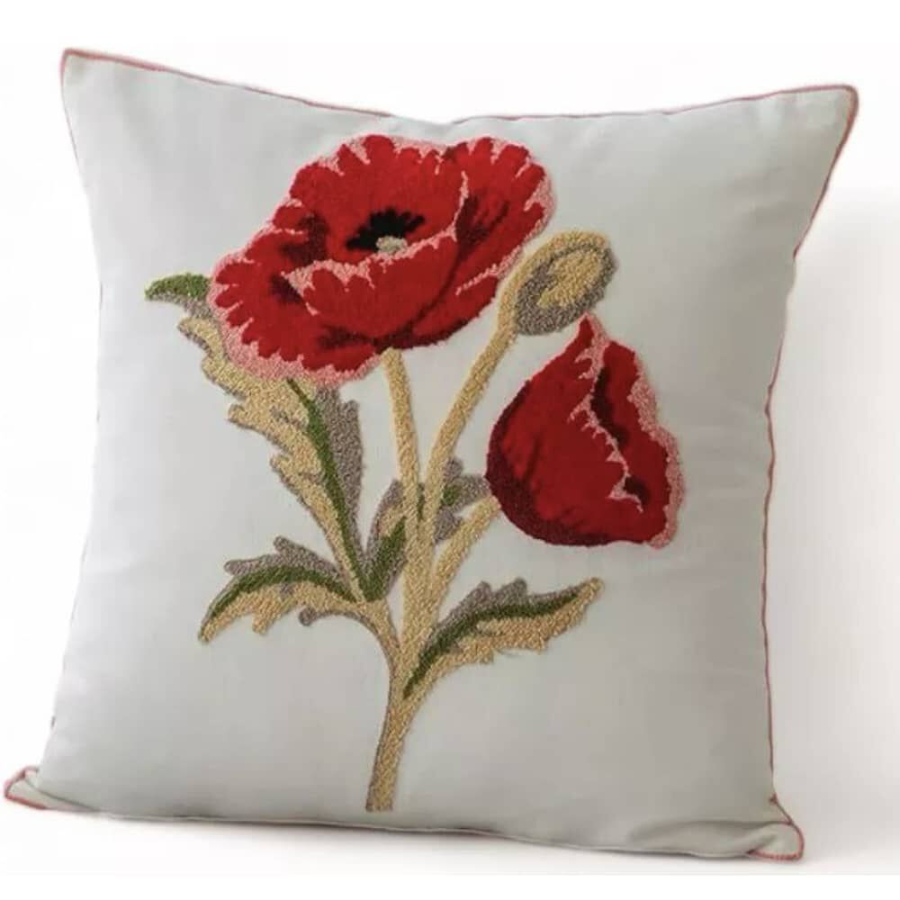 Funda Bordada Para Cojin 45x45cm Cierre Oculto Algodon image number 0.0