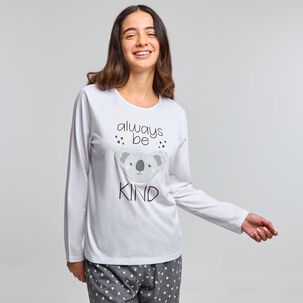 Polera De Pijama Manga Larga Mujer Freedom