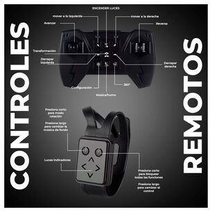 Auto Robot Control Sensorial Transformable Con Luces Led