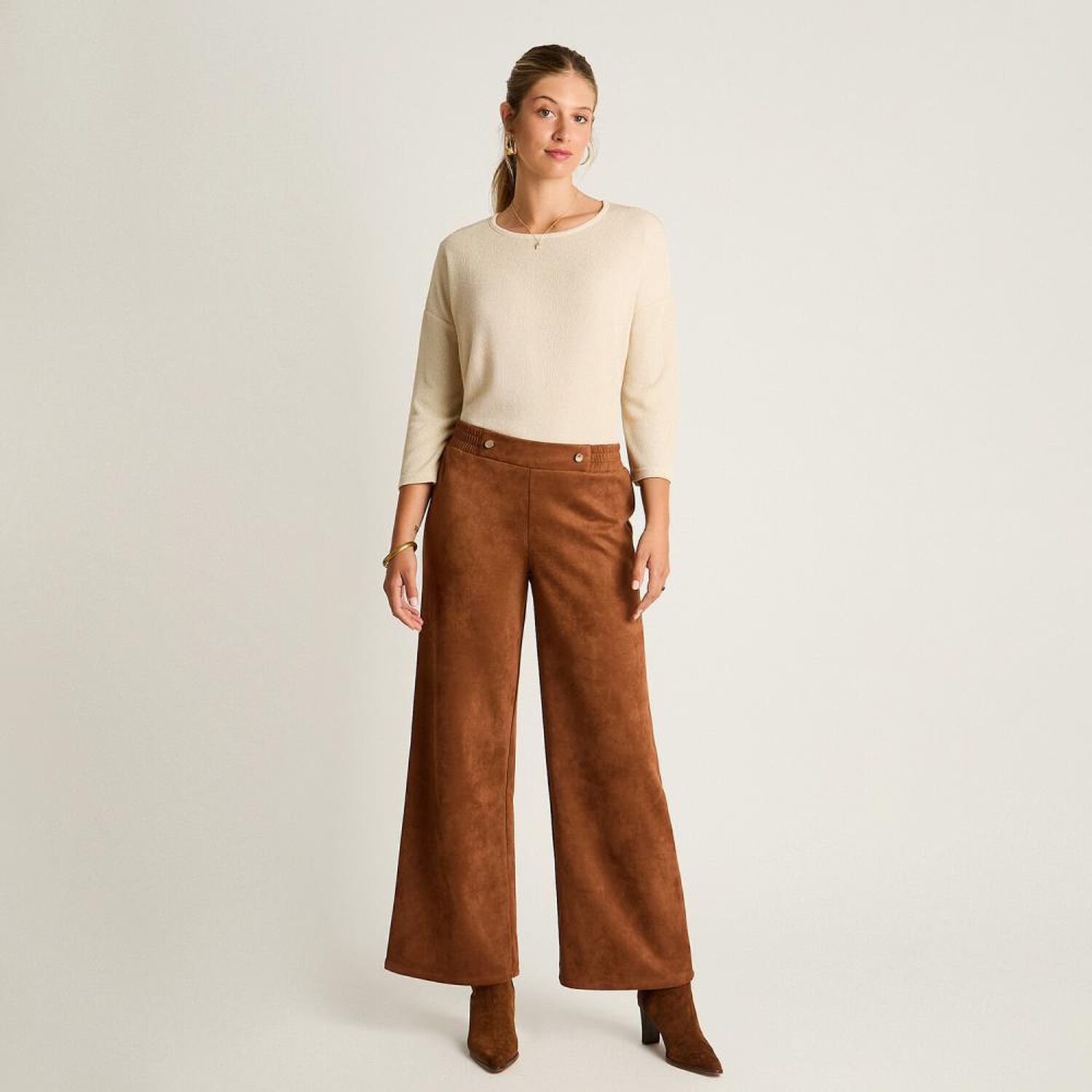 Pantal&oacute;n Tiro Medio Straight Mujer Lorenzo Di Pontti image number 1.0