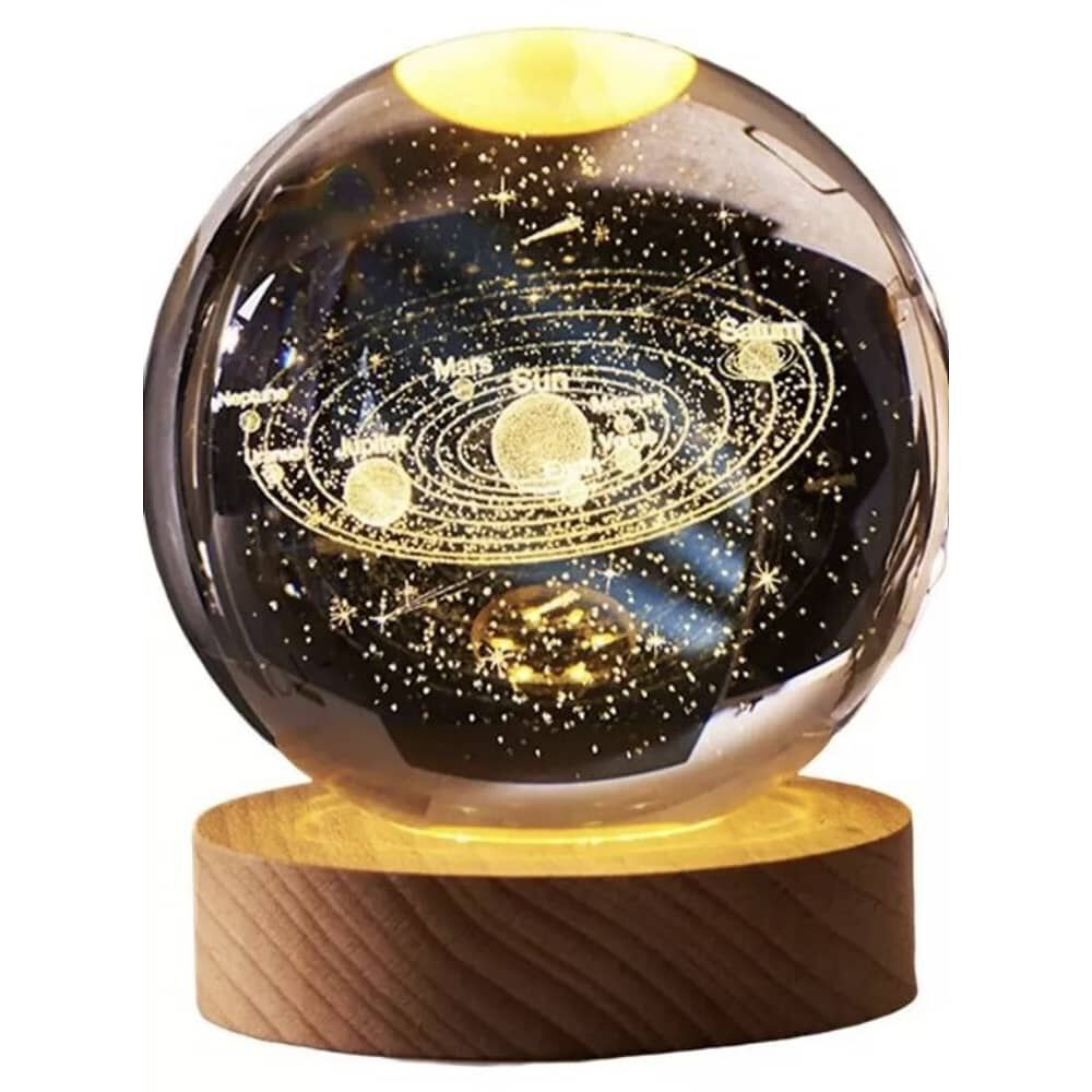 L&aacute;mpara De Luz De Noche Led 3d De Bola De Cristal image number 0.0