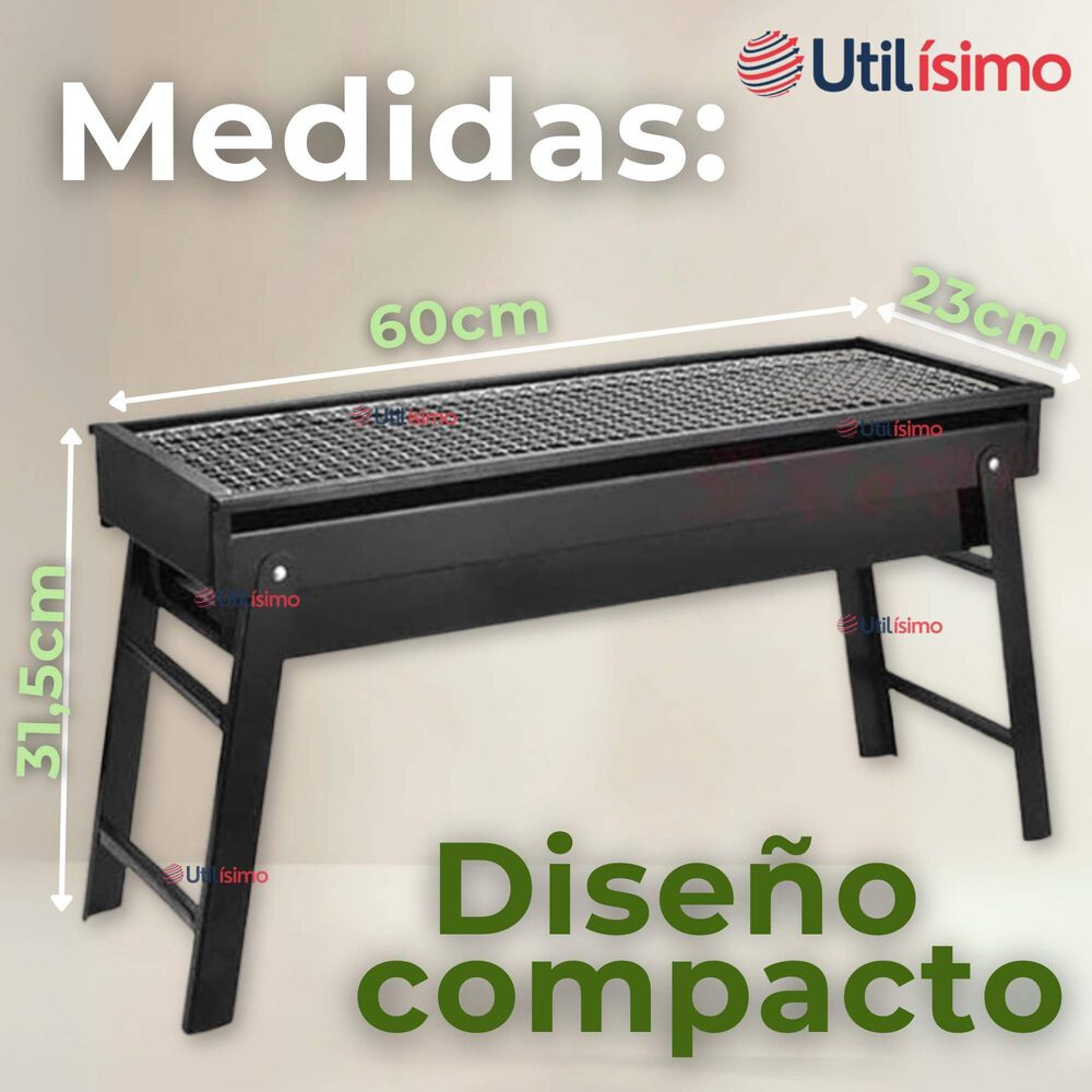 Mini Parrillera De Carbón Plegable Portátil Acero image number 3.0