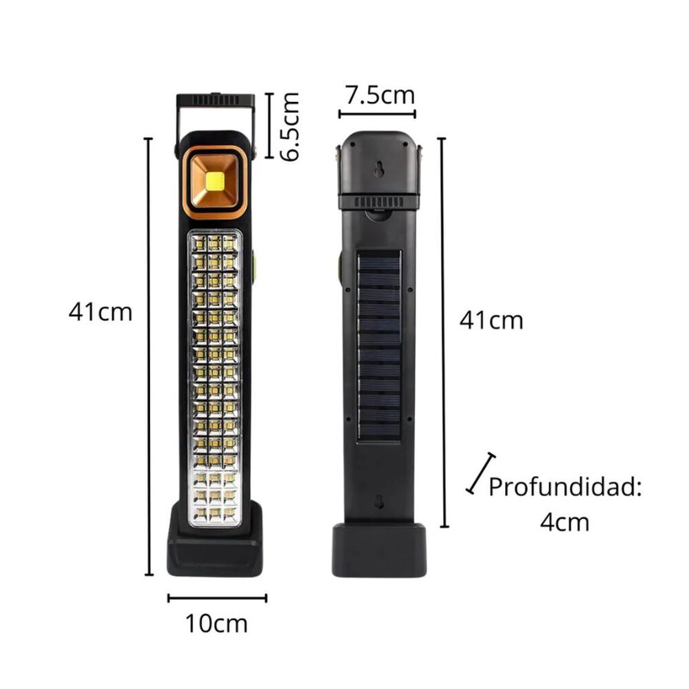 Lampara Solar Foco Luz Emergencia Recargable 39 Led Multiuso image number 7.0