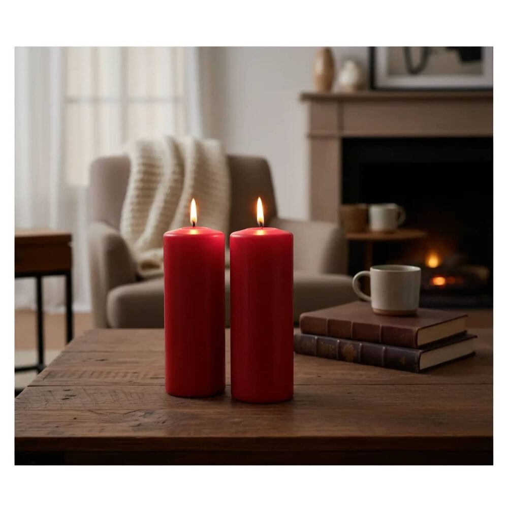 Pack De 2 Velas 15 X5 Cm Rojas image number 4.0