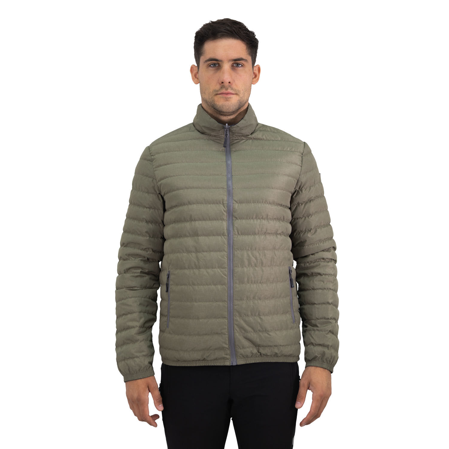 Parka Pluma Hw Goose Reversible Negro/verde Oliva image number 5.0