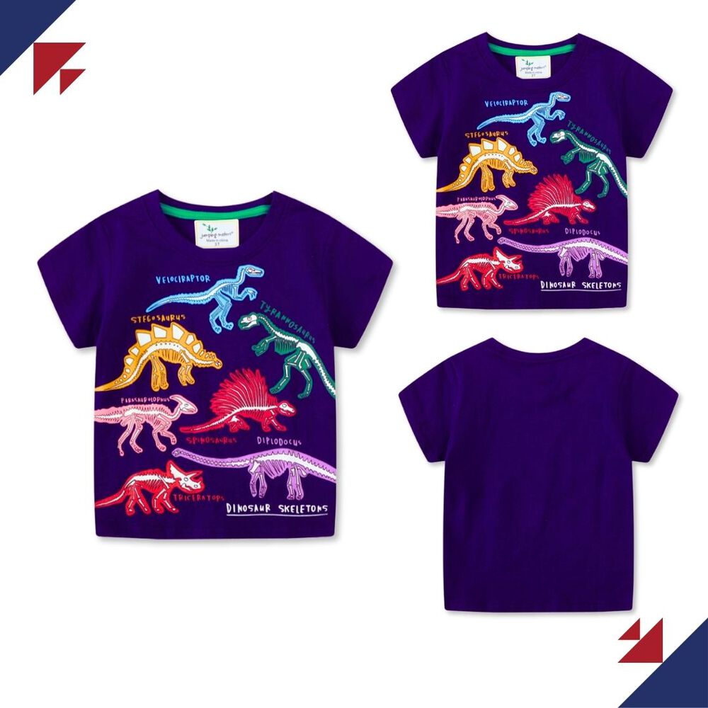 Polera Ni&ntilde;o Algod&oacute;n Manga Corta Jump Kids Dinosaurios 2 A 7 A&ntilde;os image number 4.0