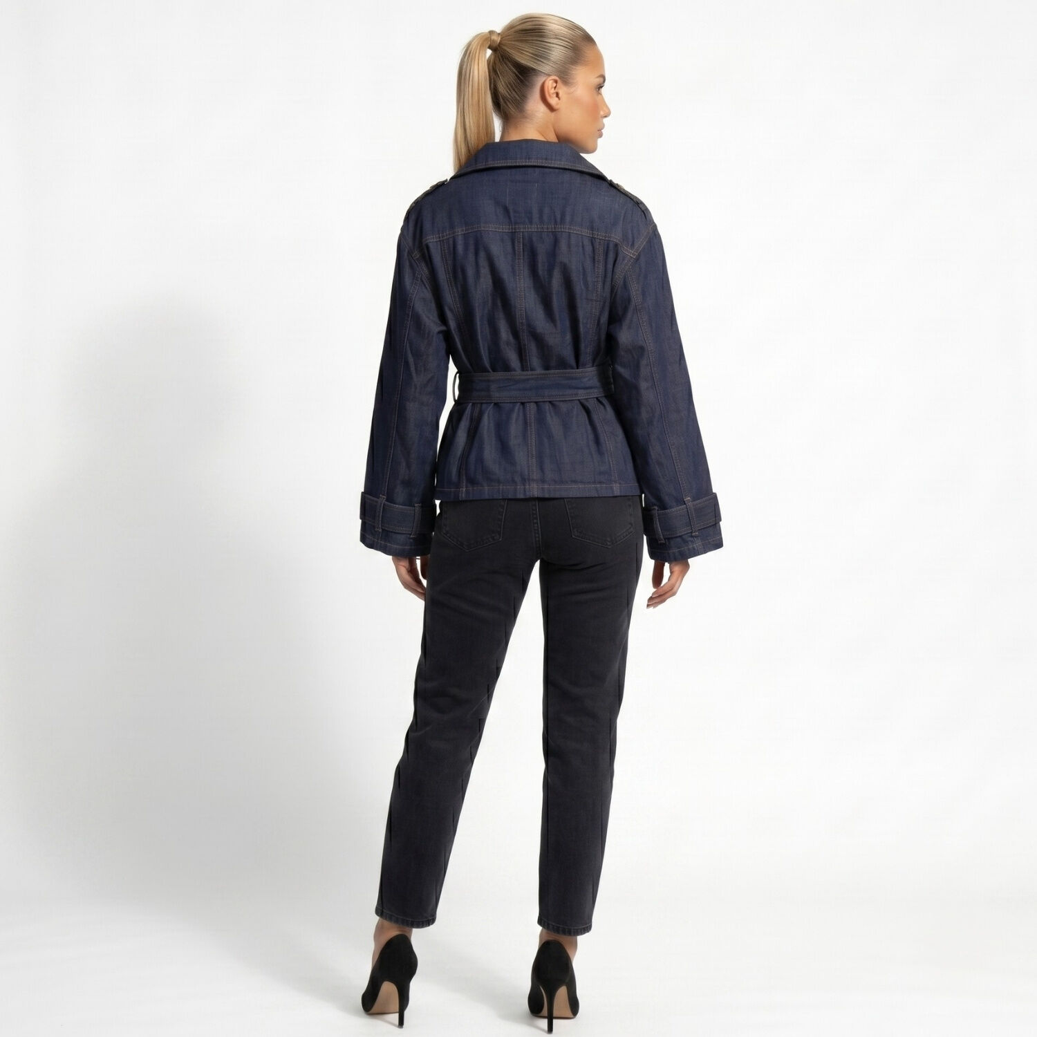 Chaqueta Blazer Denim Mujer Oversize Rashel image number 2.0
