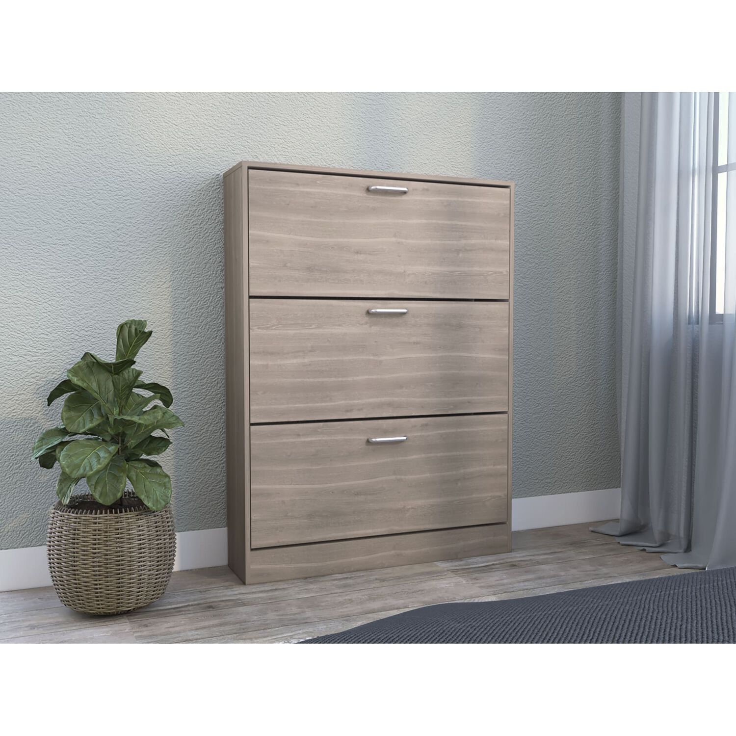 Mueble Zapatero 3 Compartimientos 128,7x94,2x24 Cm Beige image number 4.0
