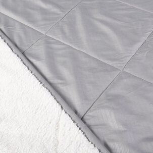 Plumon Emboss+sherpa 2 Plazas Gris