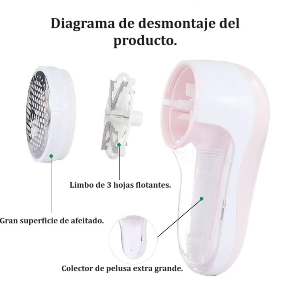 Removedor Quita Pelusas Ropa Portatil Pilas Sacamotas image number 6.0