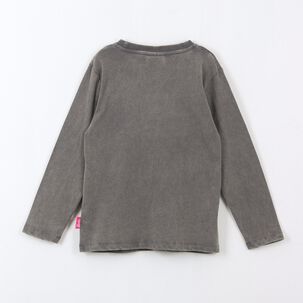 Polera Manga Larga Ni&ntilde;a Logo Gris Barbie